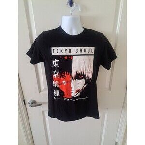 Tokyo Ghoul Kaneki Graphic T-Shirt Size Medium Black Short Sleeve Crew Neck